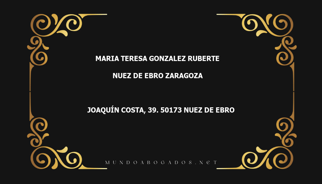 abogado Maria Teresa Gonzalez Ruberte en la localidad de Nuez de Ebro