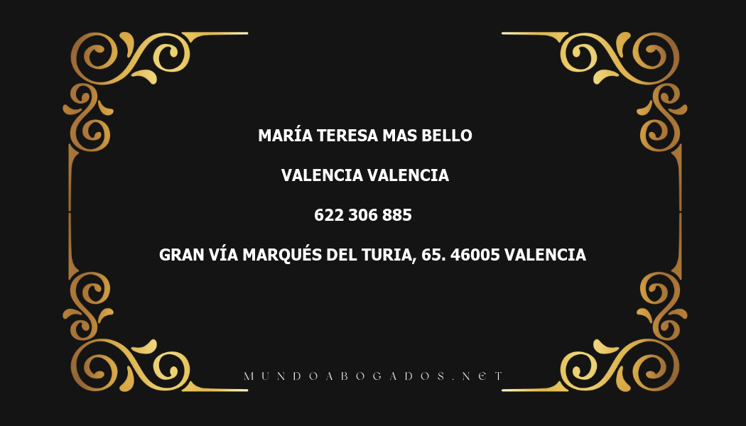 abogado María Teresa Mas Bello en la localidad de Valencia