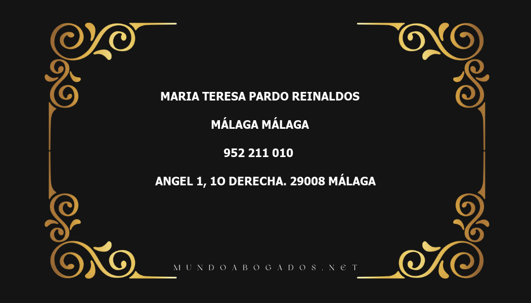 abogado Maria Teresa Pardo Reinaldos en la localidad de Málaga