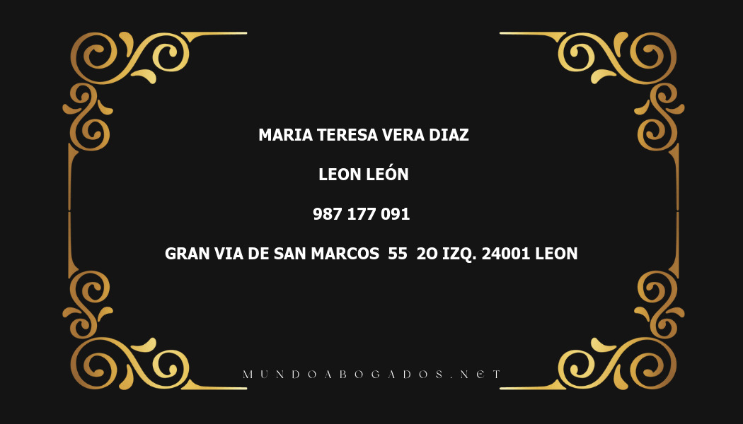 abogado Maria Teresa Vera Diaz en la localidad de Leon