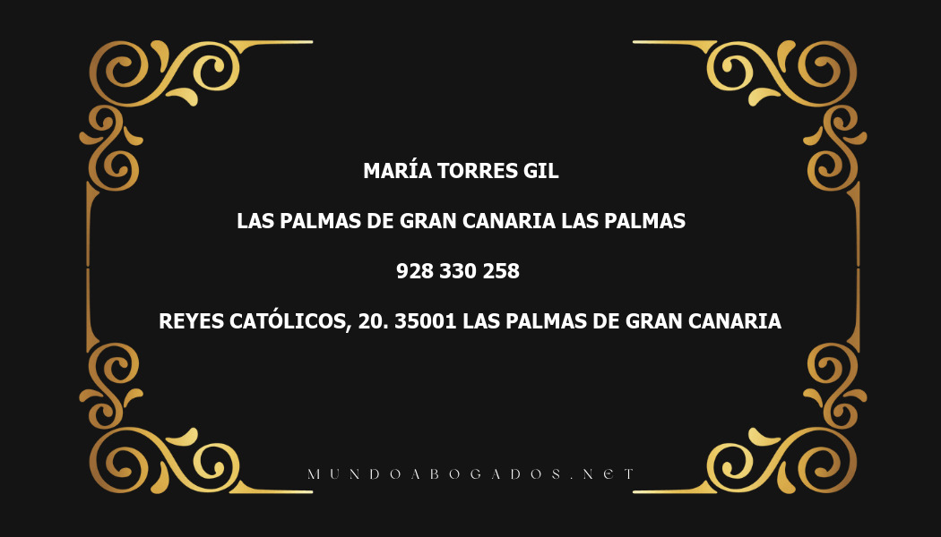 abogado María Torres Gil en la localidad de Las Palmas de Gran Canaria