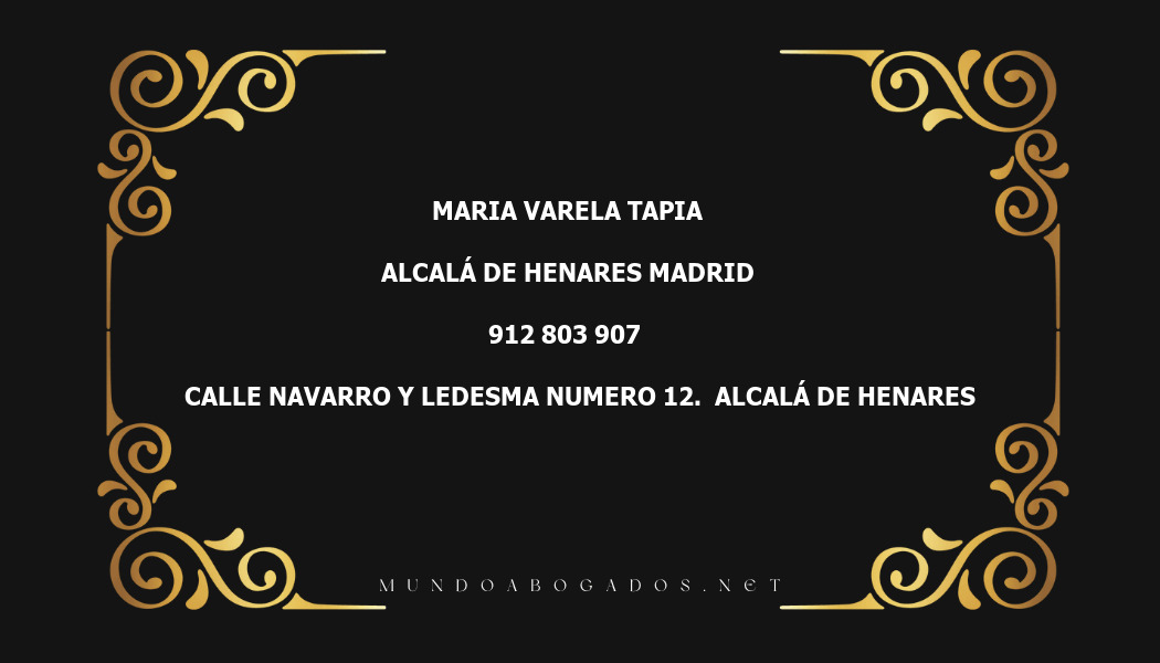 abogado Maria Varela Tapia en la localidad de Alcalá de Henares