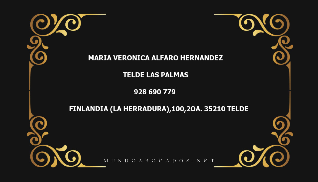 abogado Maria Veronica Alfaro Hernandez en la localidad de Telde