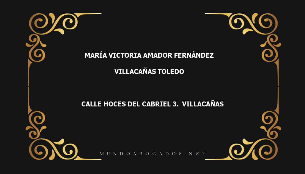 abogado María Victoria Amador Fernández en la localidad de Villacañas