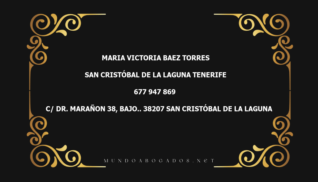 abogado Maria Victoria Baez Torres en la localidad de San Cristóbal de La Laguna