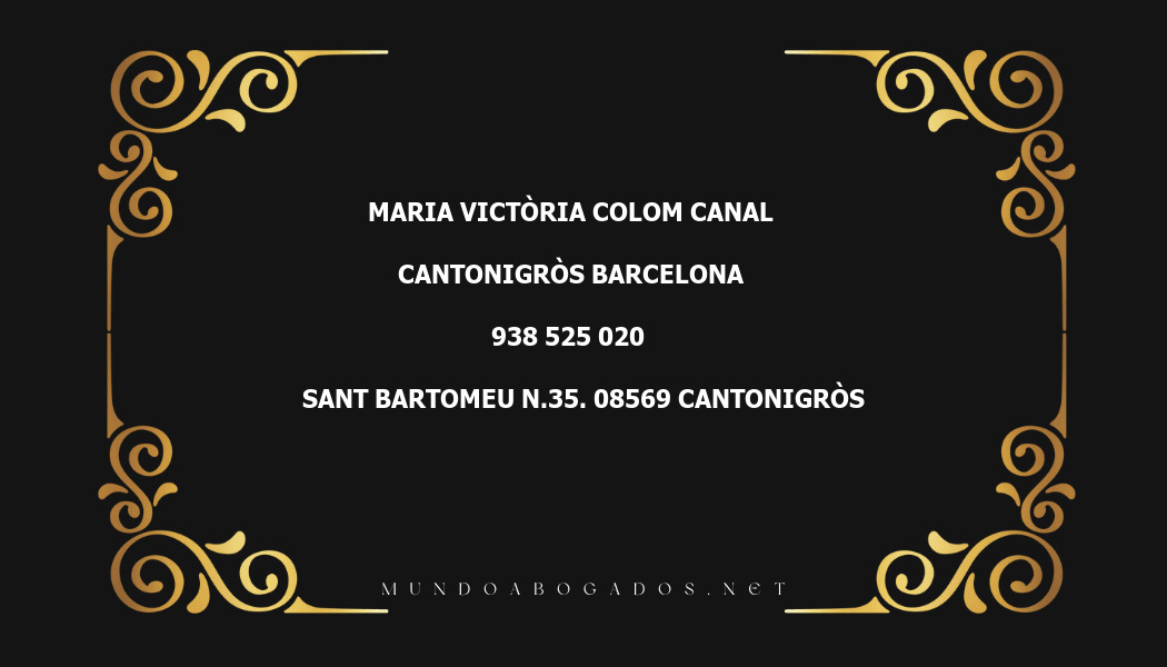 abogado Maria Victòria Colom Canal en la localidad de Cantonigròs