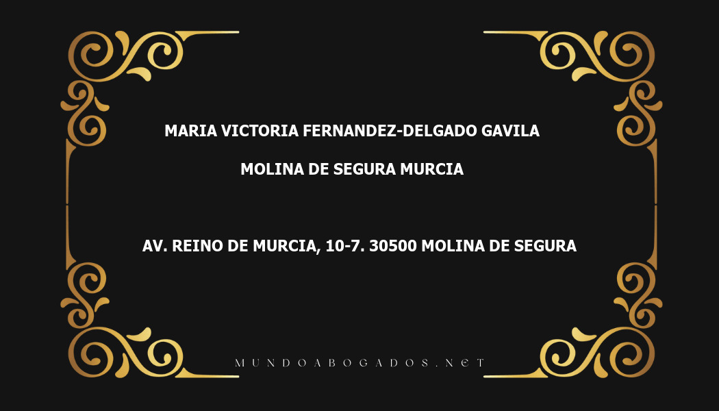 abogado Maria Victoria Fernandez-Delgado Gavila en la localidad de Molina de Segura