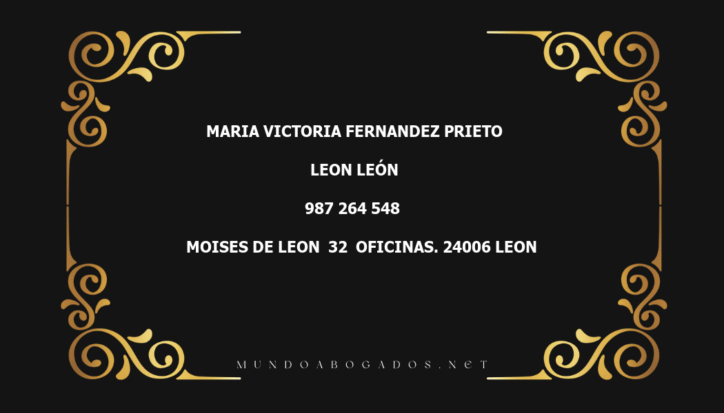 abogado Maria Victoria Fernandez Prieto en la localidad de Leon