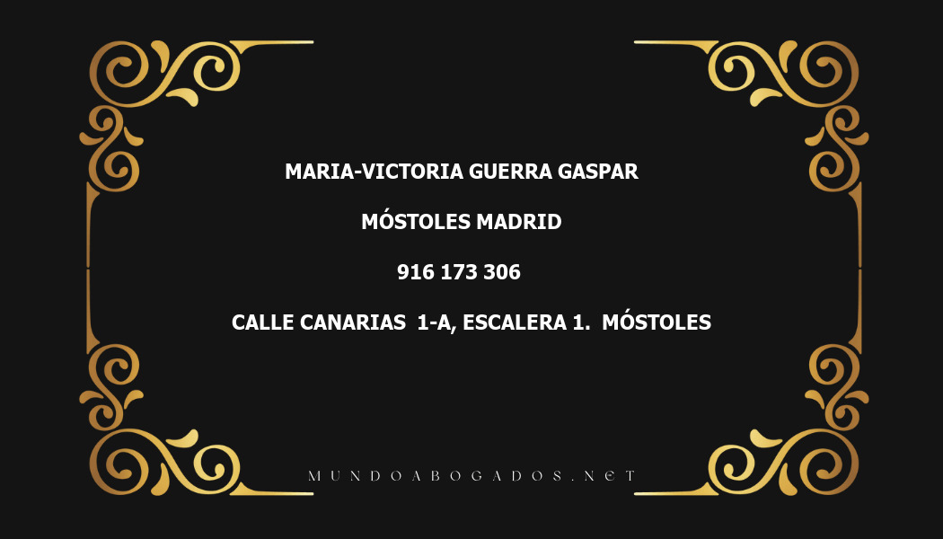 abogado Maria-Victoria Guerra Gaspar en la localidad de Móstoles