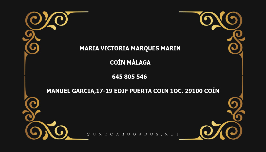 abogado Maria Victoria Marques Marin en la localidad de Coín