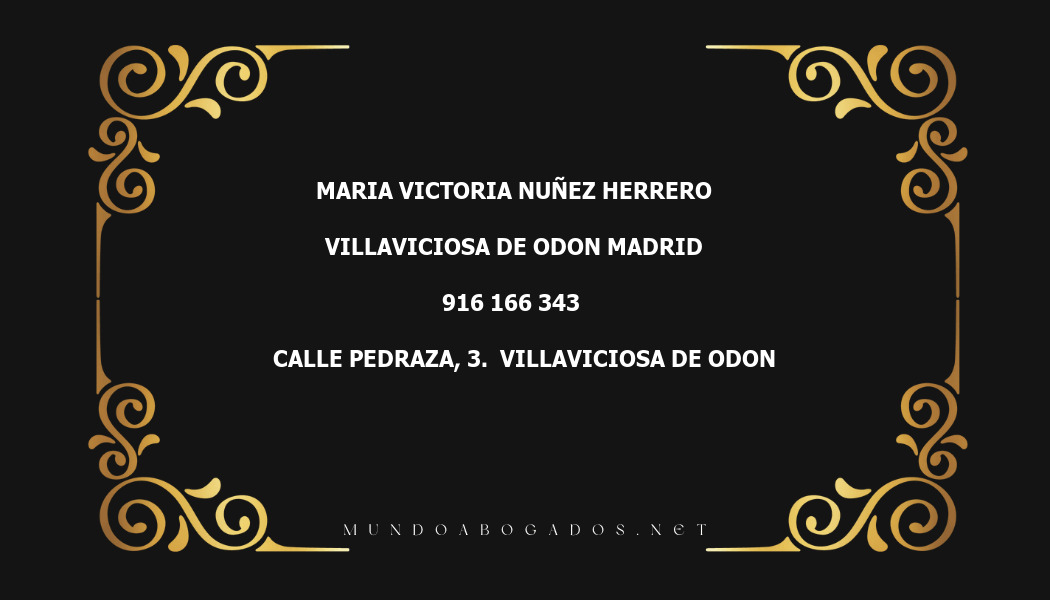 abogado Maria Victoria Nuñez Herrero en la localidad de Villaviciosa de Odon