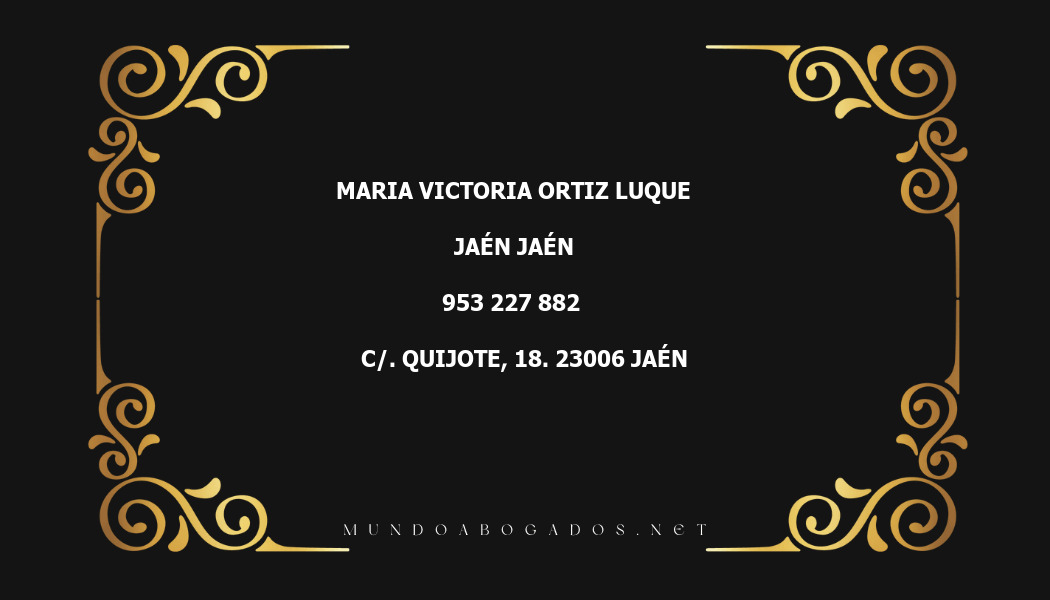 abogado Maria Victoria Ortiz Luque en la localidad de Jaén