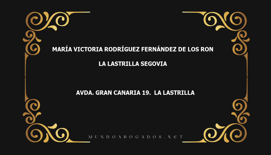 abogado María Victoria Rodríguez Fernández De Los Ron en la localidad de La Lastrilla