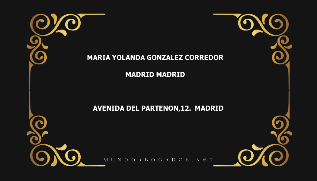 abogado Maria Yolanda Gonzalez Corredor en la localidad de Madrid