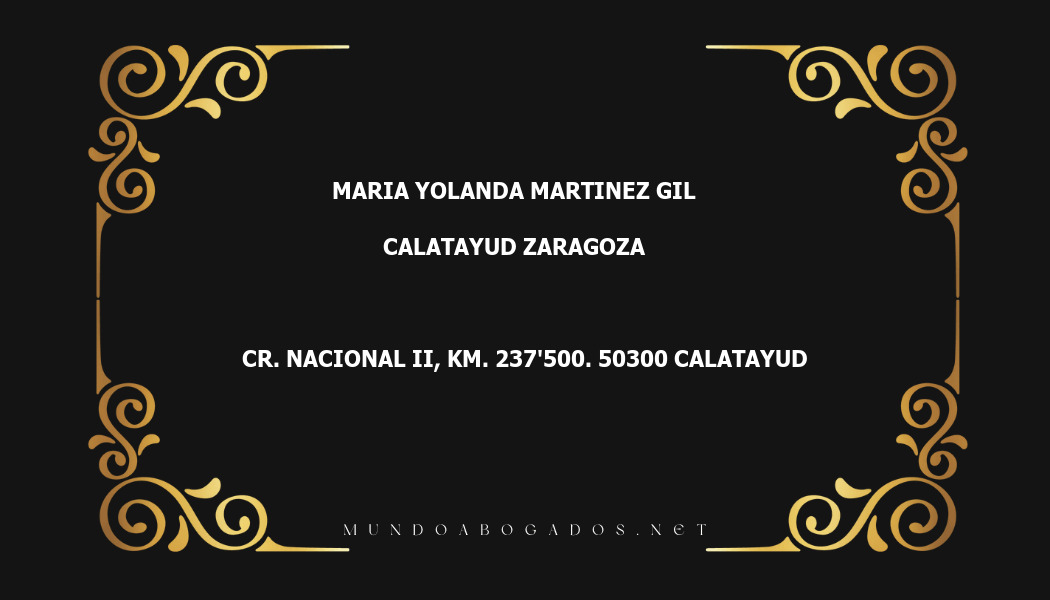 abogado Maria Yolanda Martinez Gil en la localidad de Calatayud