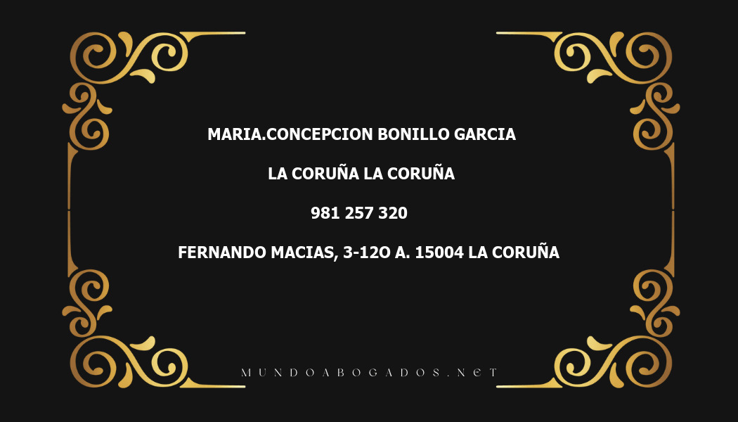 abogado Maria.Concepcion Bonillo Garcia en la localidad de La Coruña