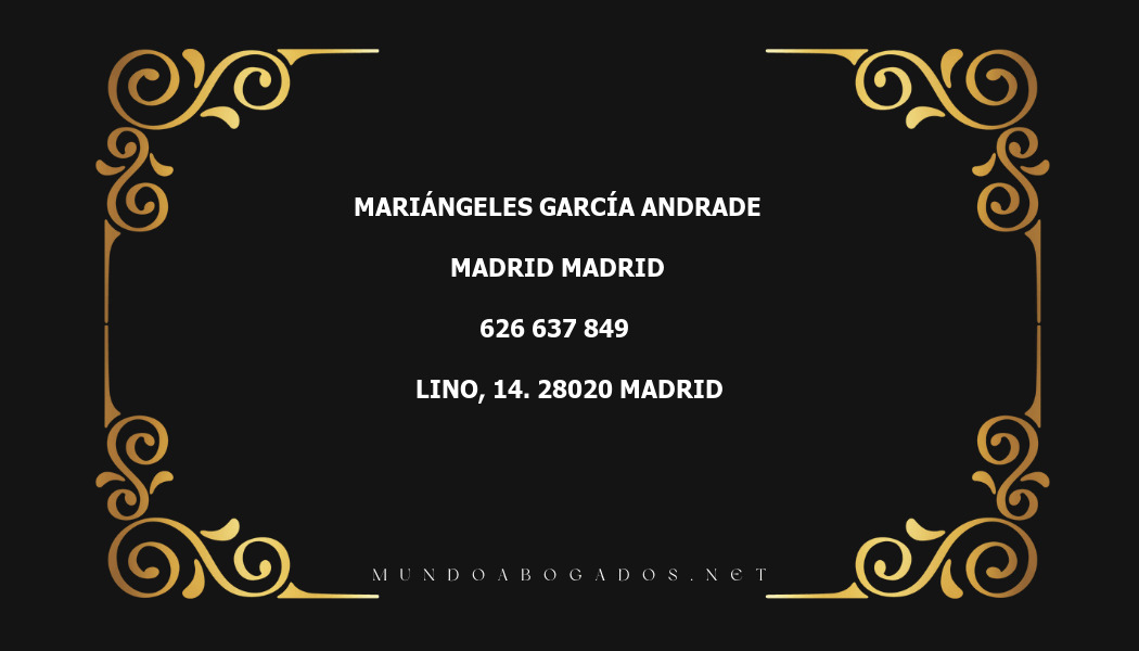 abogado Mariángeles García Andrade en la localidad de Madrid