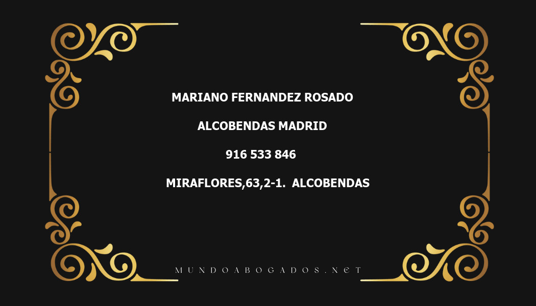 abogado Mariano Fernandez Rosado en la localidad de Alcobendas