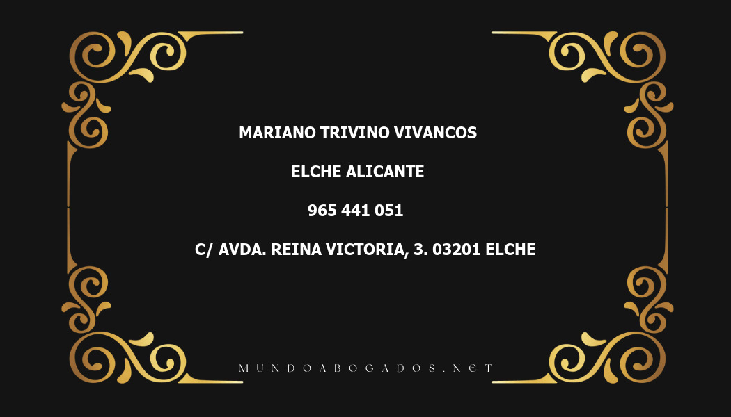 abogado Mariano Trivino Vivancos en la localidad de Elche