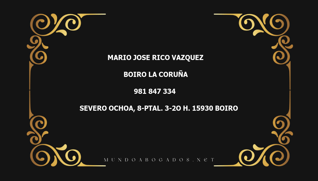 abogado Mario Jose Rico Vazquez en la localidad de Boiro