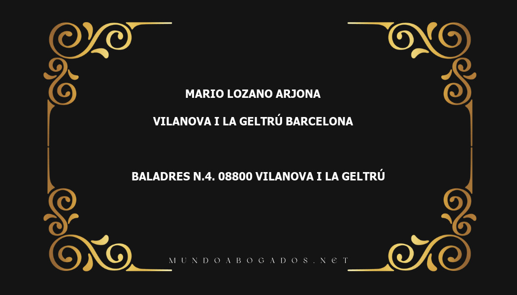 abogado Mario Lozano Arjona en la localidad de Vilanova i la Geltrú