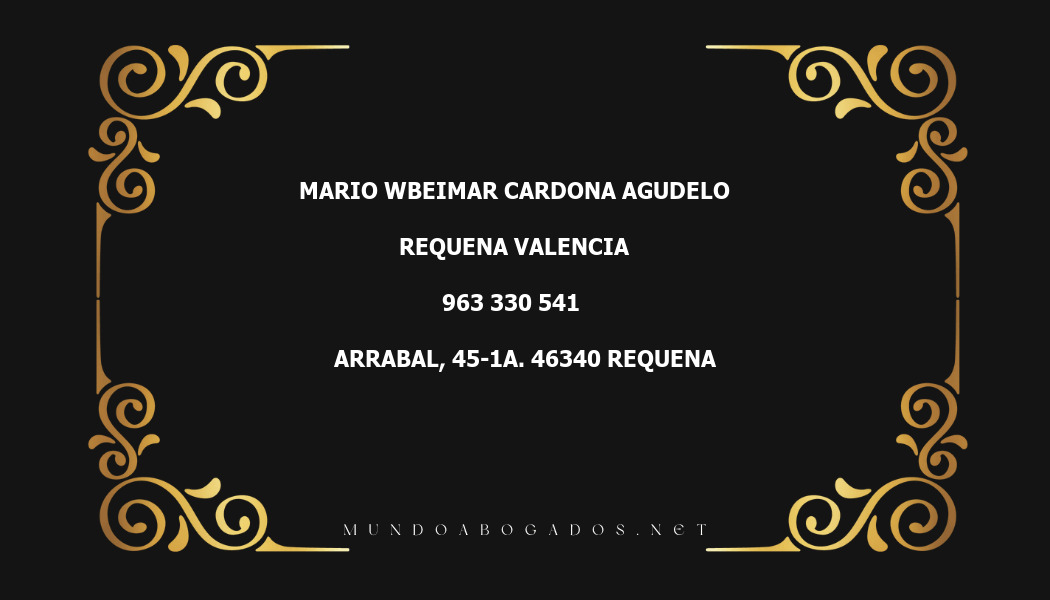 abogado Mario Wbeimar Cardona Agudelo en la localidad de Requena