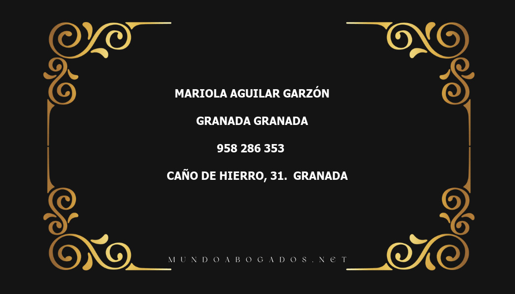 abogado Mariola Aguilar Garzón en la localidad de Granada