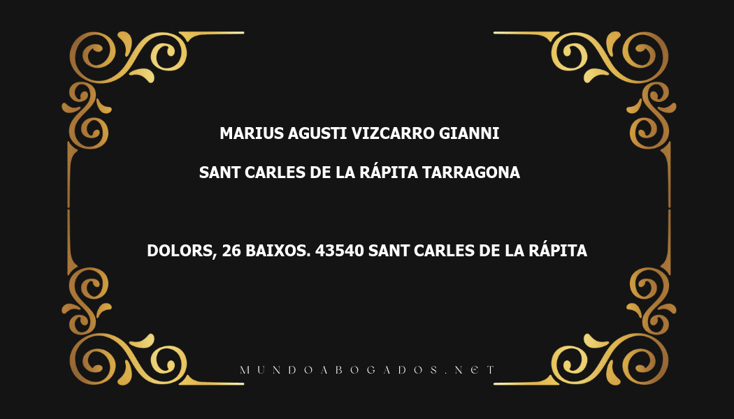 abogado Marius Agusti Vizcarro Gianni en la localidad de Sant carles de la Rápita