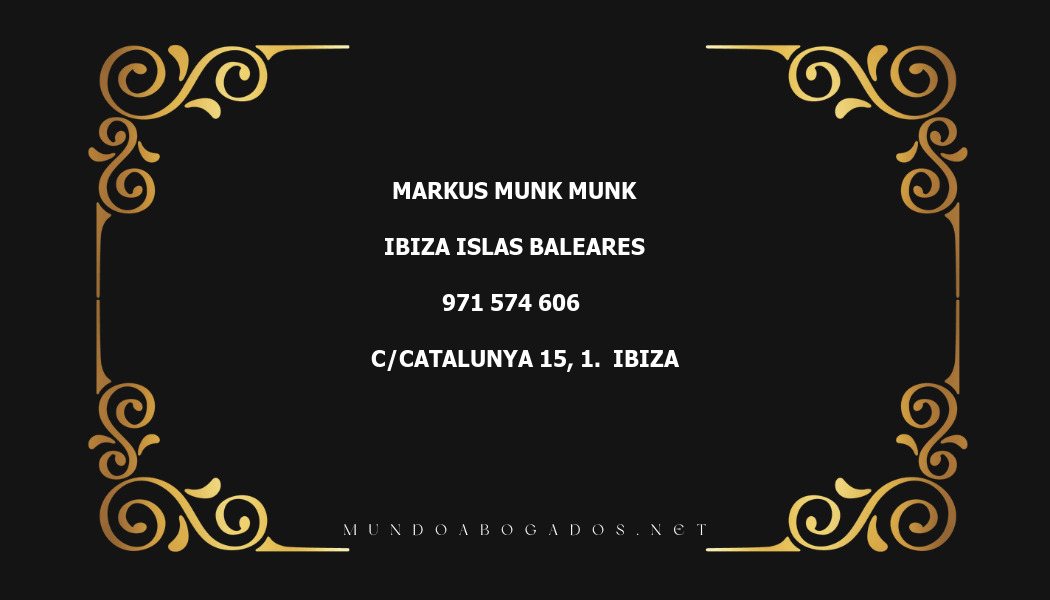 abogado Markus Munk Munk en la localidad de Ibiza