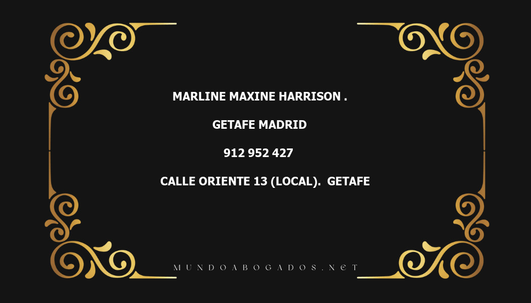 abogado Marline Maxine Harrison . en la localidad de Getafe