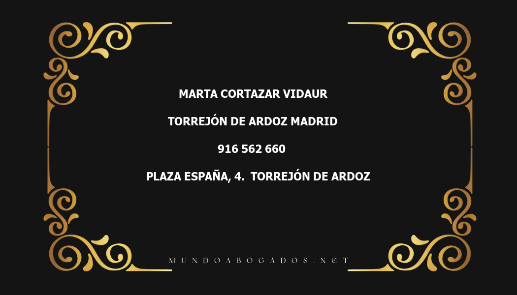 abogado Marta Cortazar Vidaur en la localidad de Torrejón de Ardoz