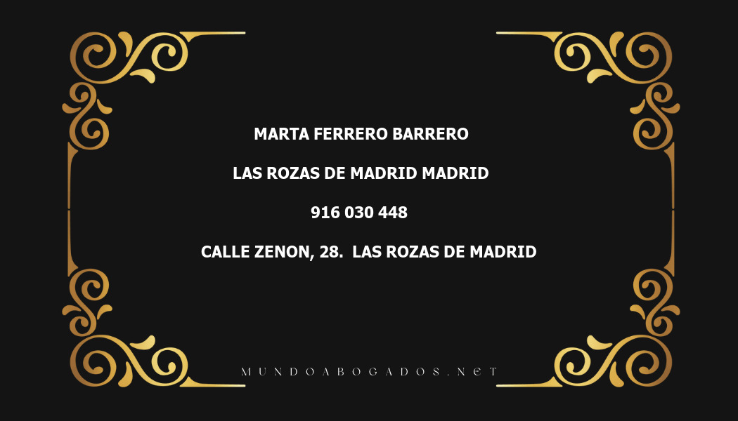 abogado Marta Ferrero Barrero en la localidad de Las Rozas de Madrid