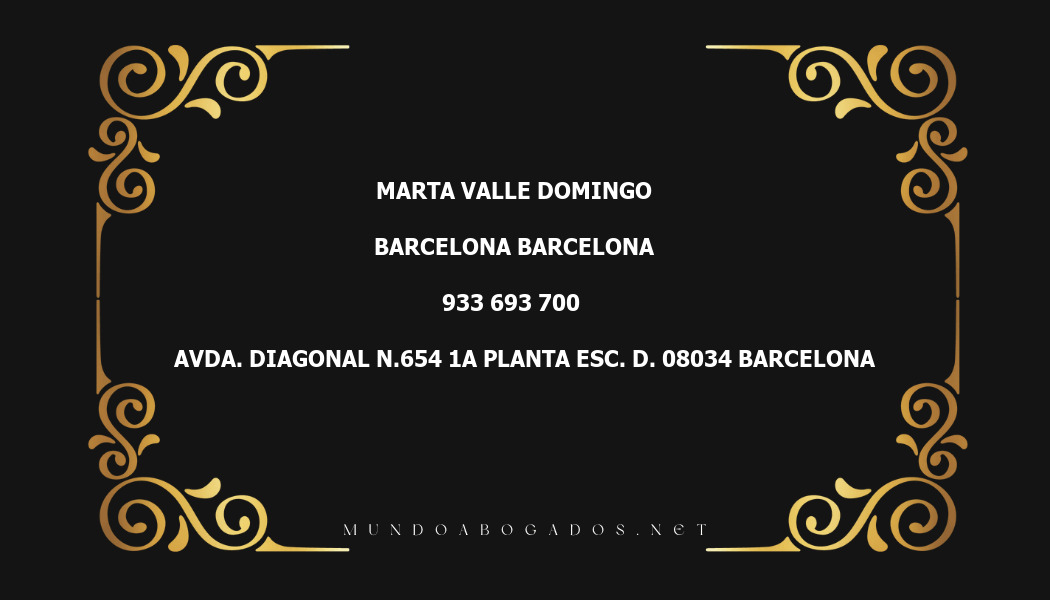 abogado Marta Valle Domingo en la localidad de Barcelona