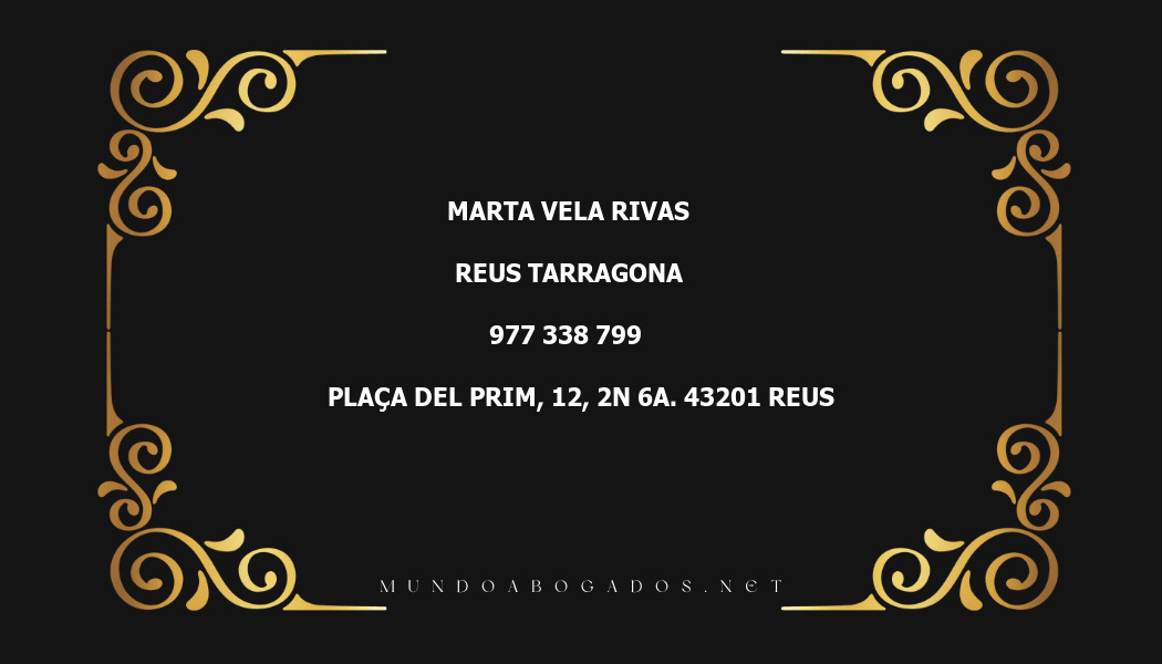 abogado Marta Vela Rivas en la localidad de Reus