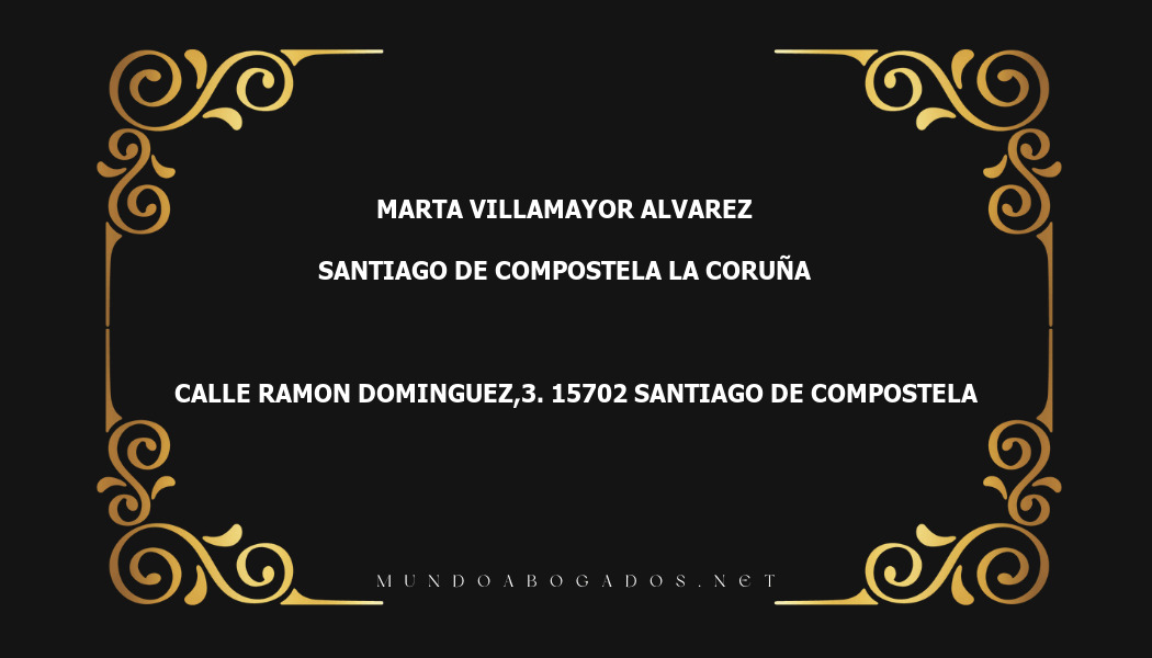 abogado Marta Villamayor Alvarez en la localidad de Santiago de Compostela