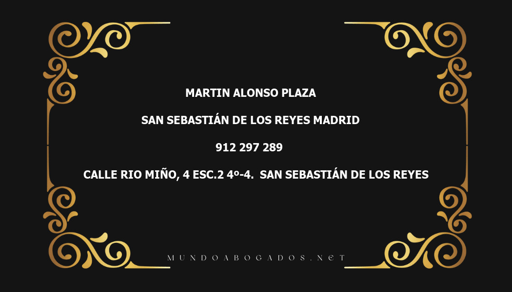 abogado Martin Alonso Plaza en la localidad de San Sebastián de los Reyes