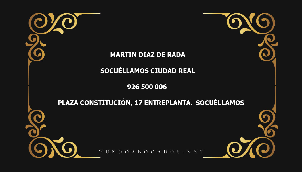 abogado Martin Diaz De Rada en la localidad de Socuéllamos