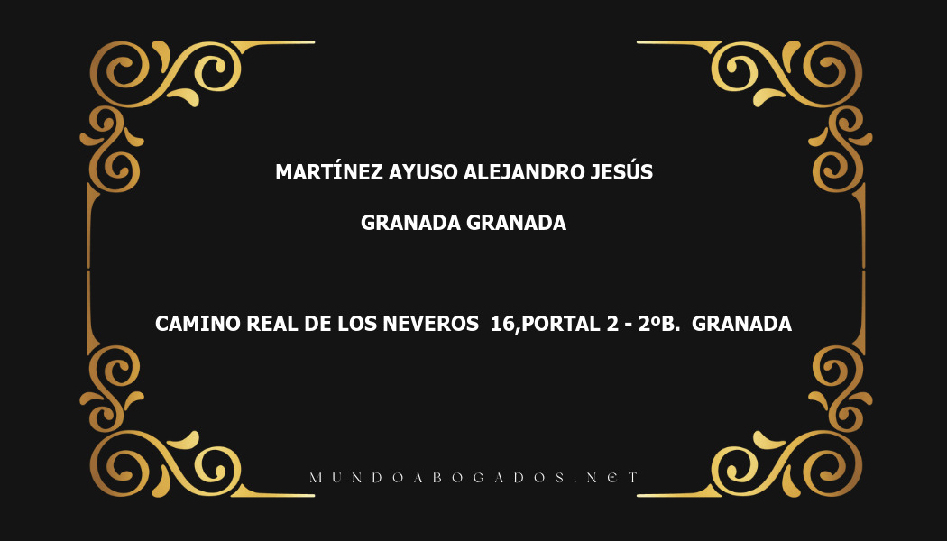 abogado Martínez Ayuso Alejandro Jesús en la localidad de Granada