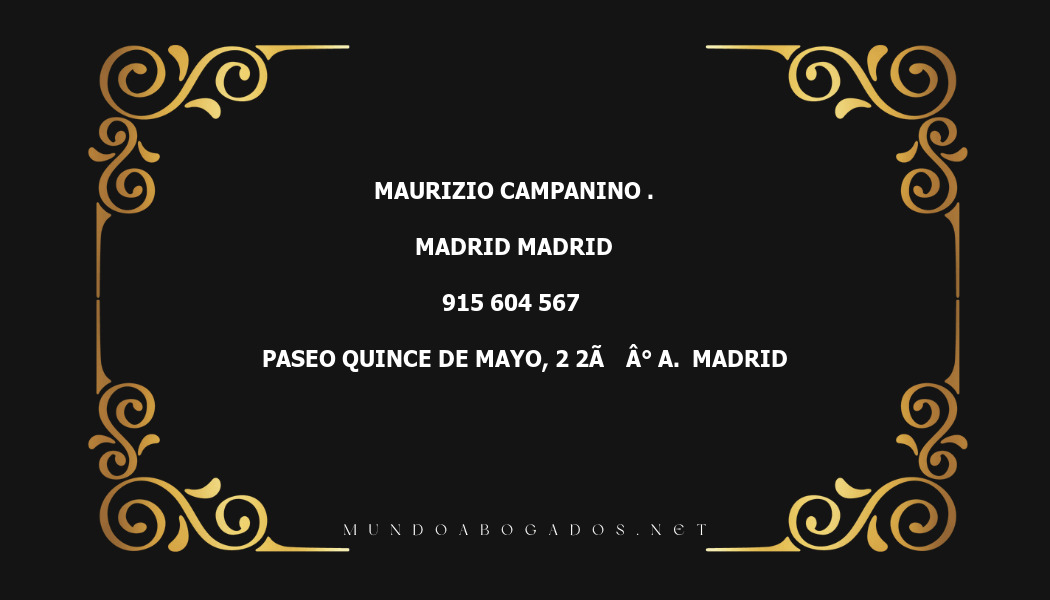 abogado Maurizio Campanino . en la localidad de Madrid