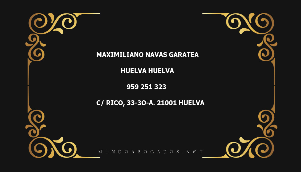 abogado Maximiliano Navas Garatea en la localidad de Huelva