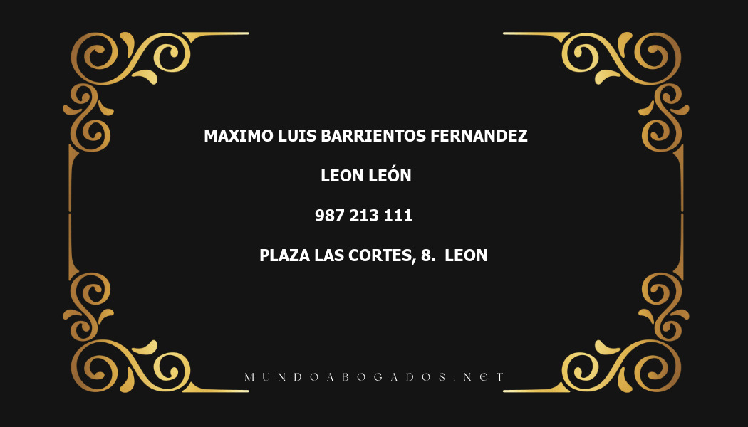 abogado Maximo Luis Barrientos Fernandez en la localidad de Leon