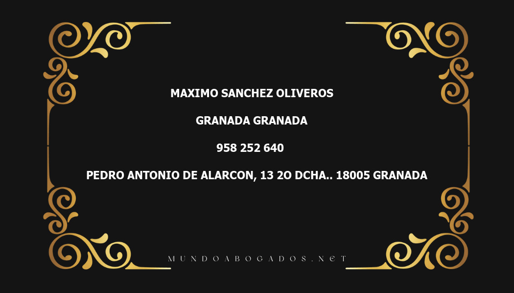 abogado Maximo Sanchez Oliveros en la localidad de Granada