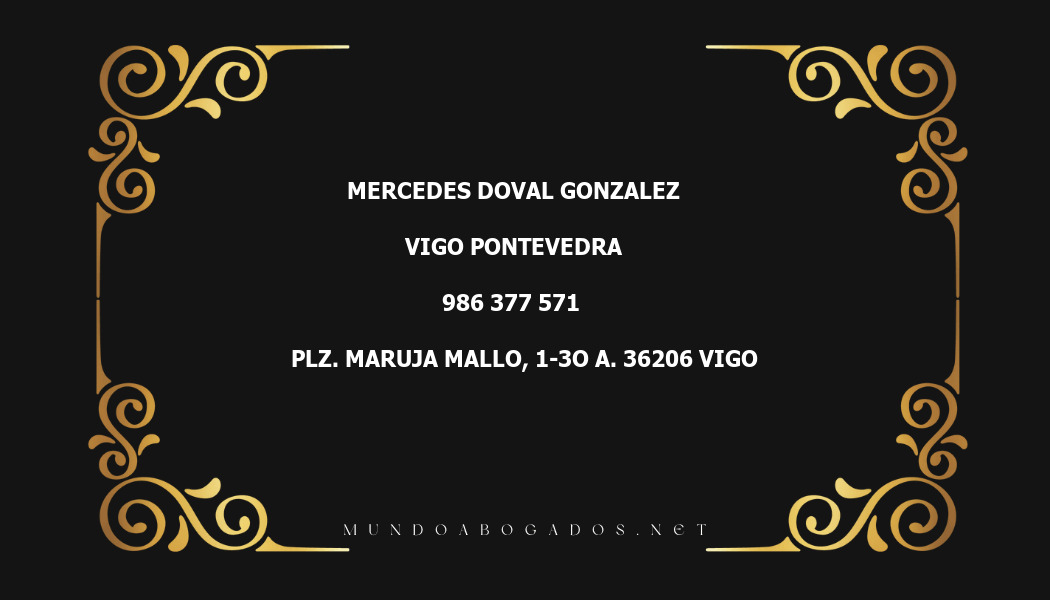 abogado Mercedes Doval Gonzalez en la localidad de Vigo