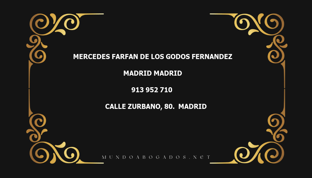 abogado Mercedes Farfan De Los Godos Fernandez en la localidad de Madrid