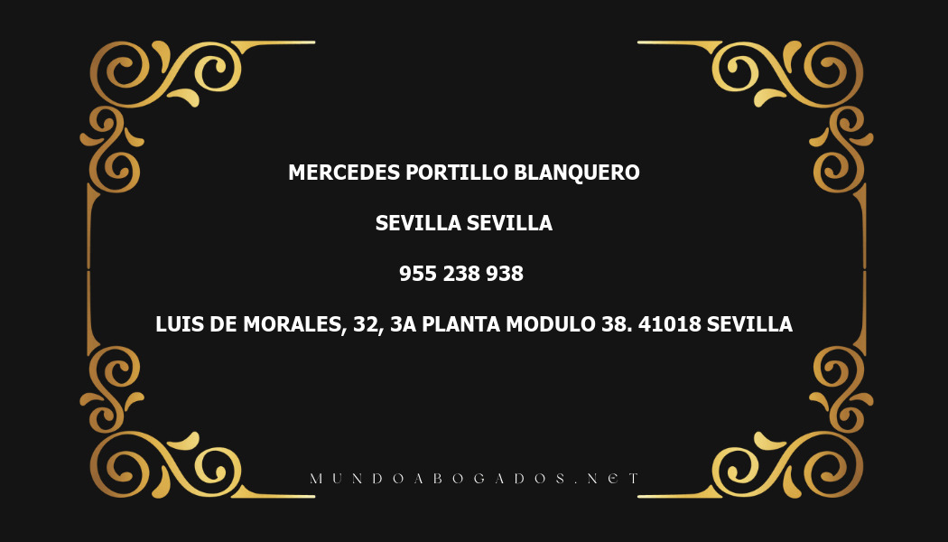 abogado Mercedes Portillo Blanquero en la localidad de Sevilla