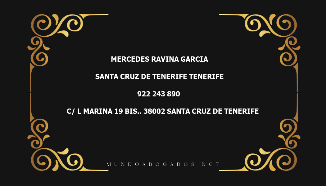 abogado Mercedes Ravina Garcia en la localidad de Santa Cruz de Tenerife