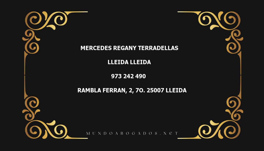 abogado Mercedes Regany Terradellas en la localidad de Lleida