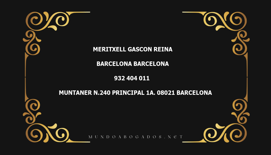 abogado Meritxell Gascon Reina en la localidad de Barcelona