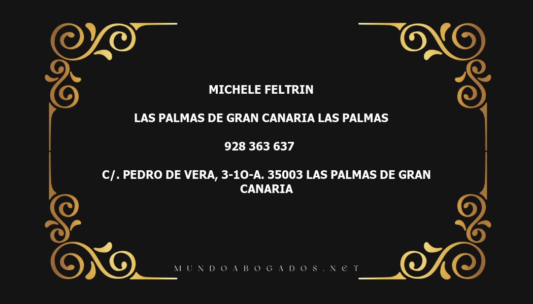 abogado Michele Feltrin en la localidad de Las Palmas de Gran Canaria