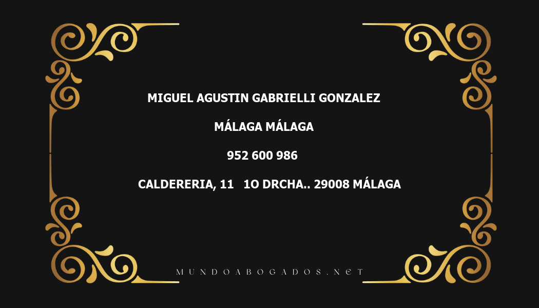 abogado Miguel Agustin Gabrielli Gonzalez en la localidad de Málaga